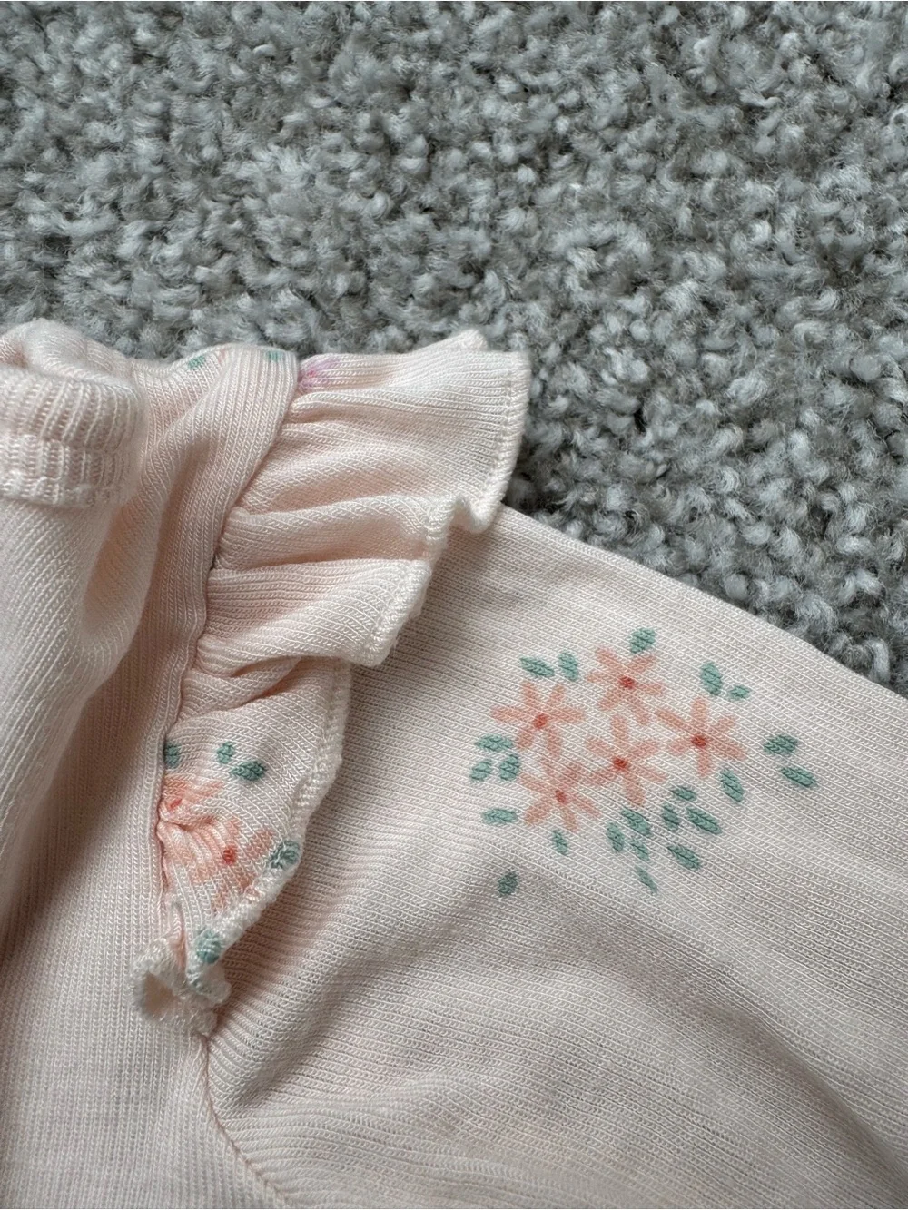 ✨Cloud Island- Soft Pink Floral Baby One-Piece Zipper Footie✨